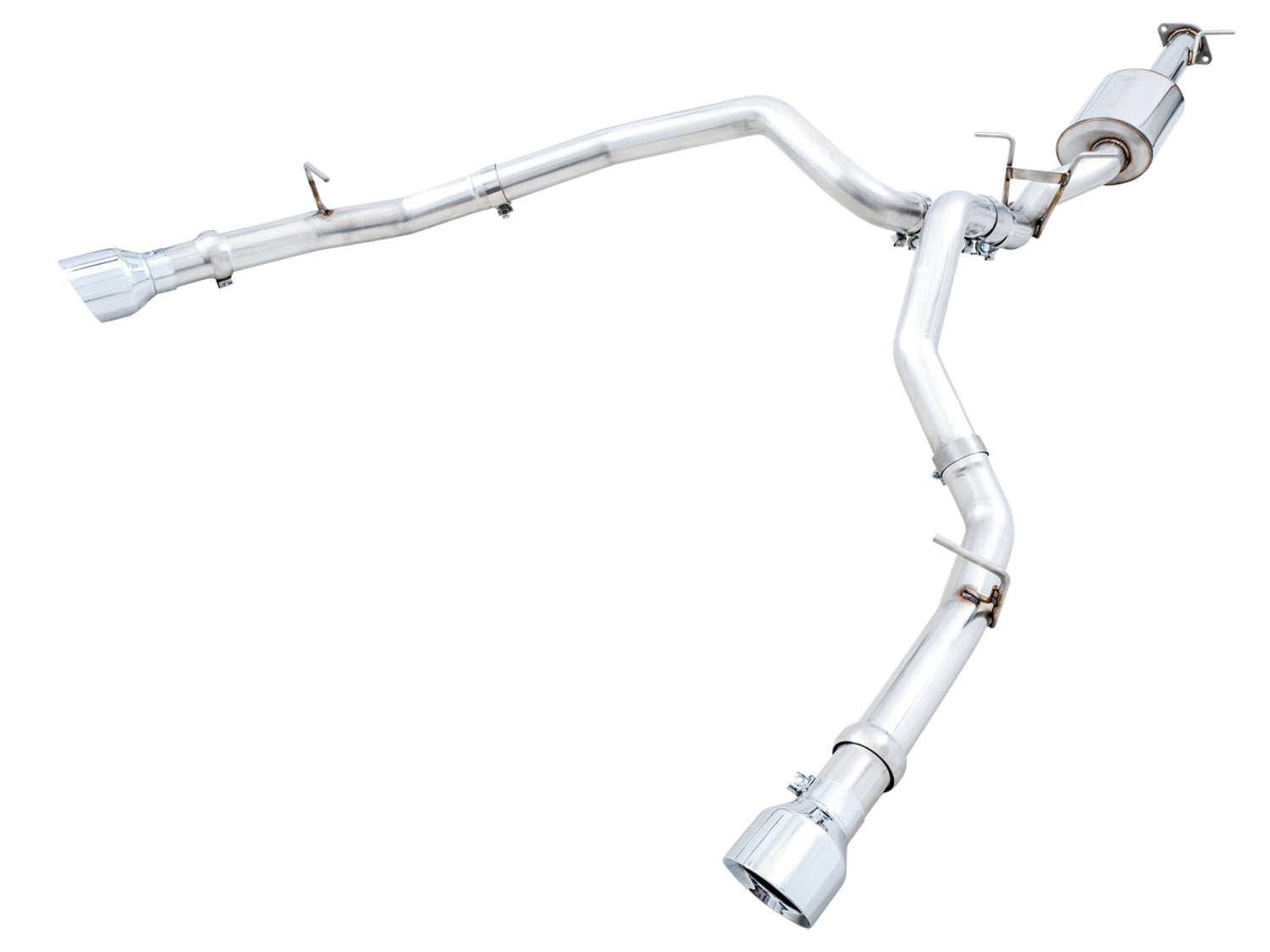 AWE 0FG Dual Rear Exit Catback for 5th Gen RAM 1500 5.7L (with bumper cutouts) - Chrome Silver Tips - Primary