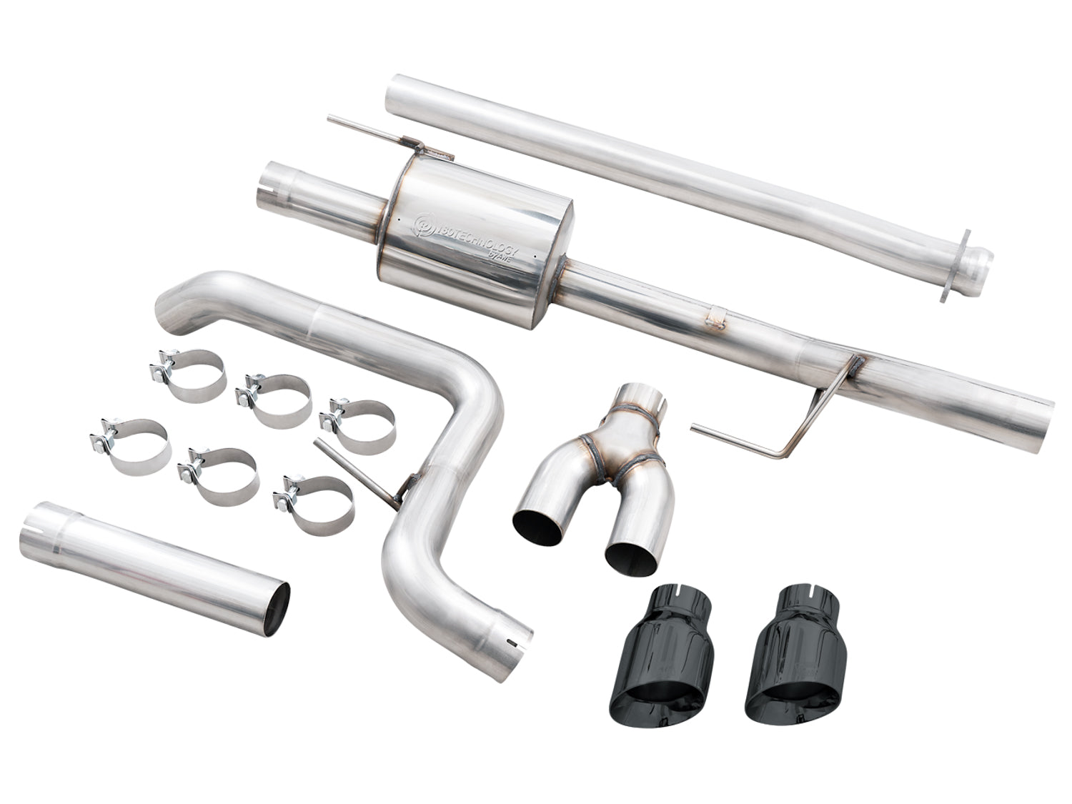AWE 0FG Dual Side Exit Exhaust for '21+ Ford F-150 - 4.5" Diamond Black Tips - out of package