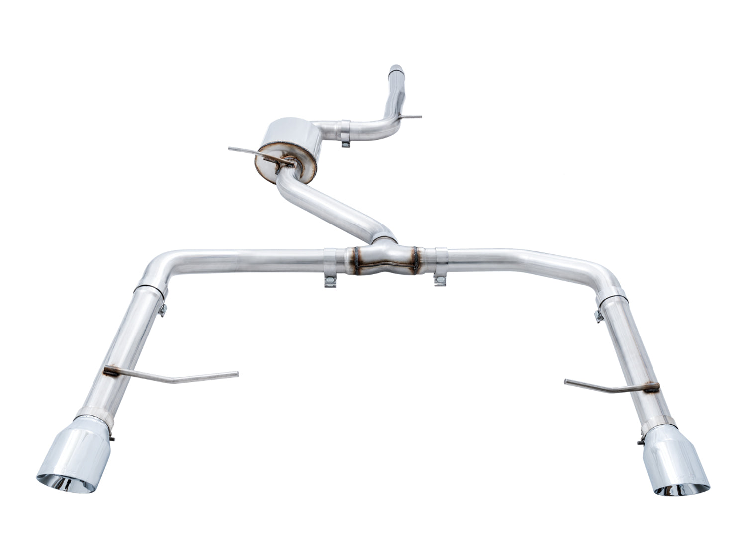 AWE Track Edition Exhaust - Resonated - for MK7 Jetta GLI w/ High Flow Downpipe (not included) - Chrome Silver Tips - out of package