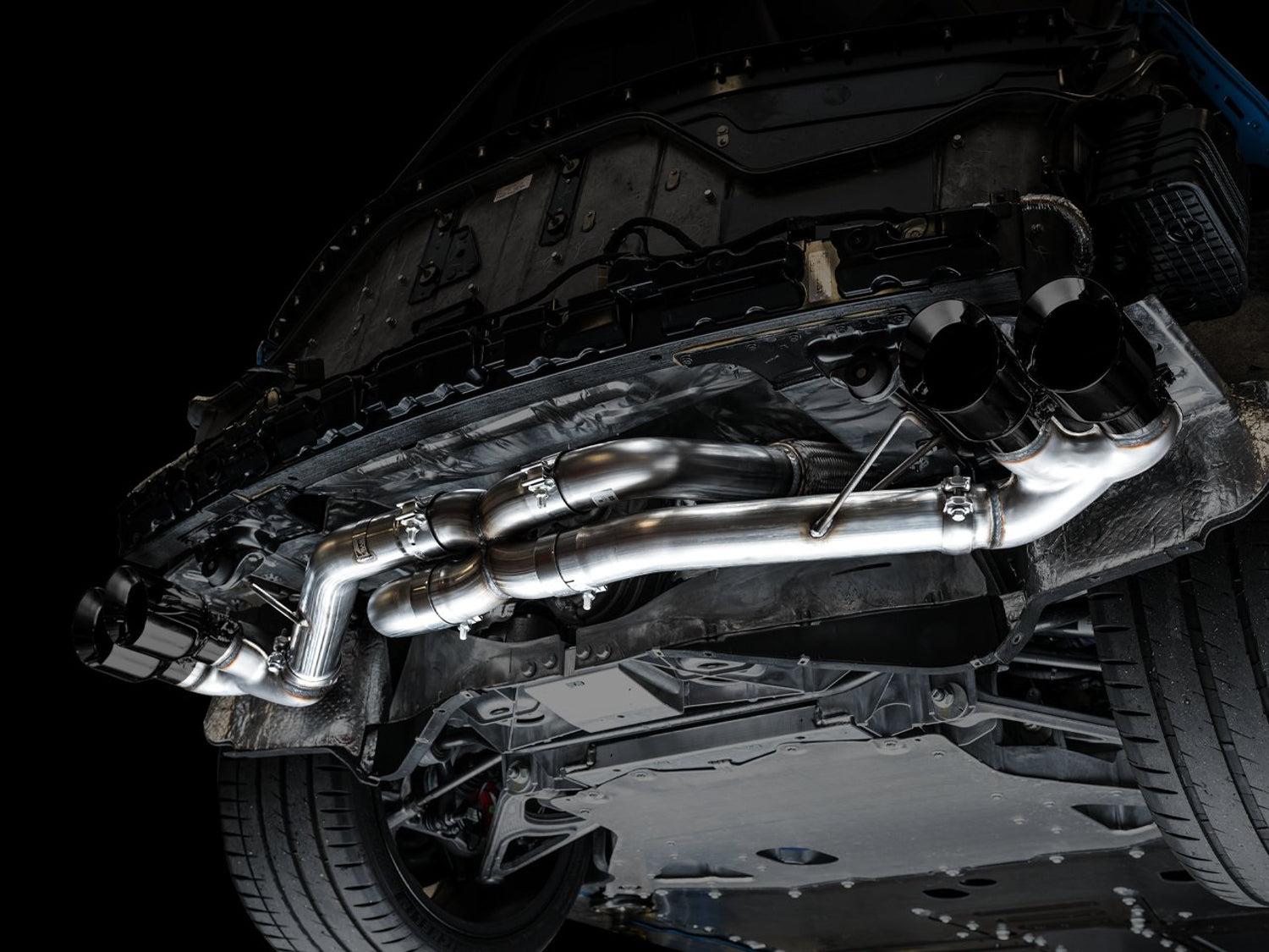 AWE Track Edition Exhaust for C8 Corvette -- Diamond Black Tips - out of package