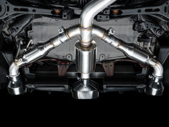 AWE Track Edition Exhaust for GR Corolla - Diamond Black Tips - Mounted