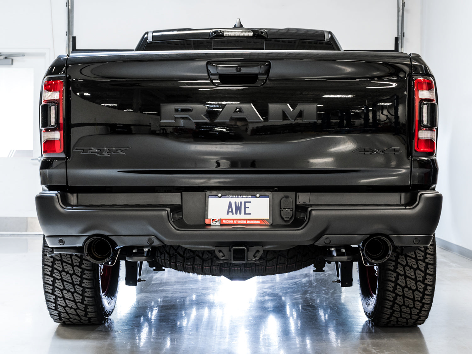 AWE 0FG Catback Exhaust for RAM TRX - Diamond Black Tips - Mounted