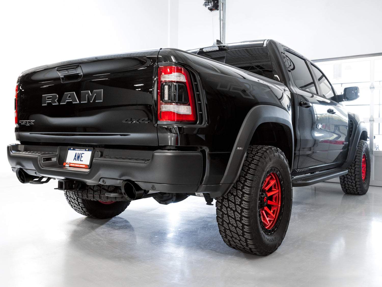 AWE 0FG Catback Exhaust for RAM TRX - Diamond Black Tips - Mounted
