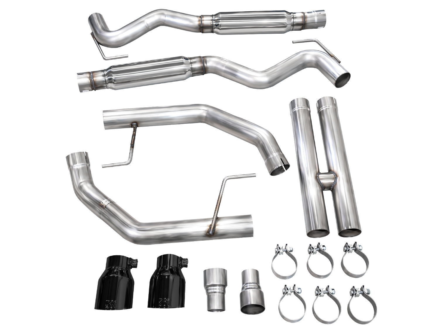 AWE Track Edition Exhaust for S650 Ford Mustang GT Fastback - Dual Diamond Black Tips - out of package