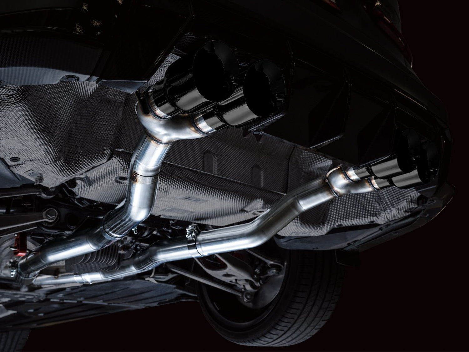 AWE Track Edition Catback Exhaust for BMW G8X M3/M4 - Diamond Black Tips - Mounted