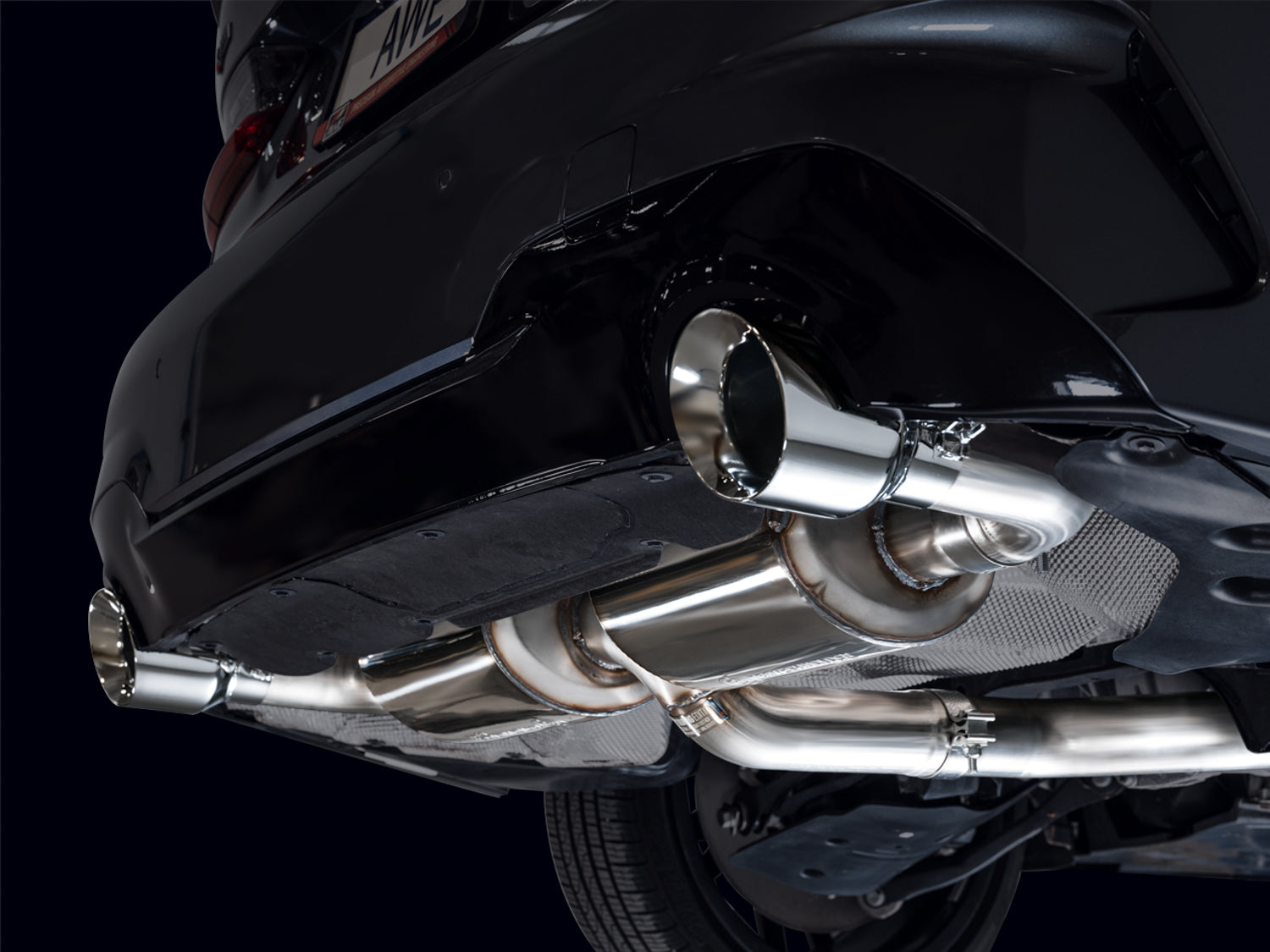 AWE Touring Edition Axle Back Exhaust for BMW G2X 330i/430i - Chrome Silver - Mounted