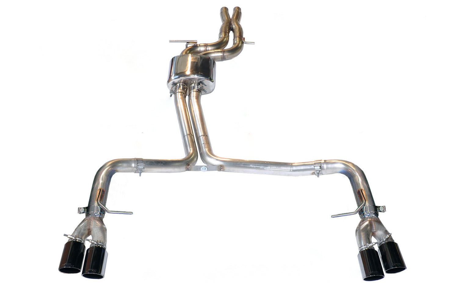 AWE Track Edition Exhaust for Audi S5 3.0T - Diamond Black Tips (102mm) - Primary