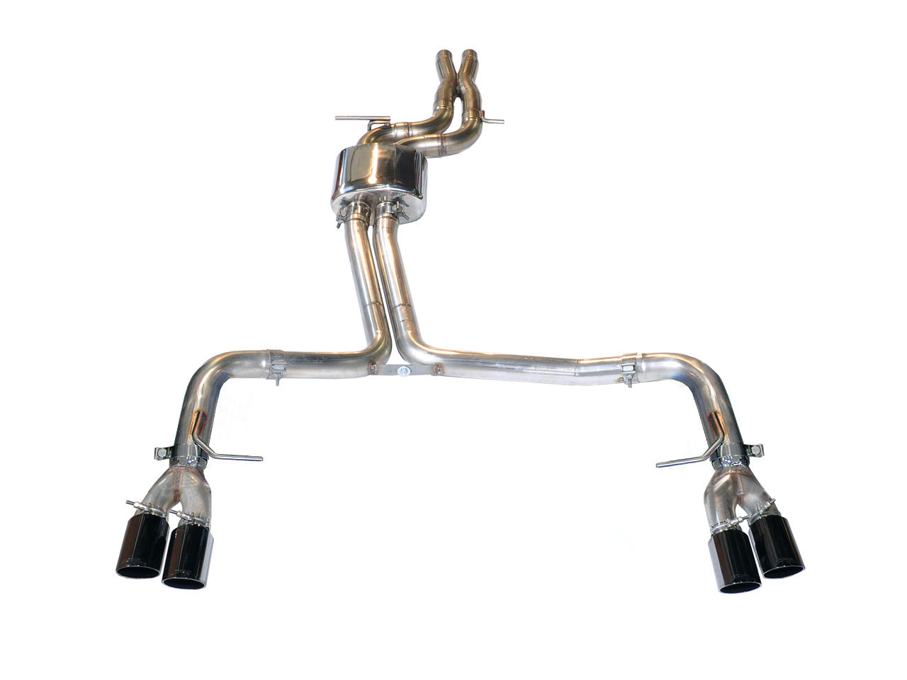 AWE Track Edition Exhaust for Audi S5 3.0T - Diamond Black Tips (90mm) - Primary