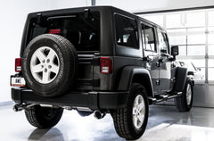 AWE Tread Edition Axleback Dual Exhaust for Jeep JK/JKU 3.6L - Chrome Silver Tips - Mounted