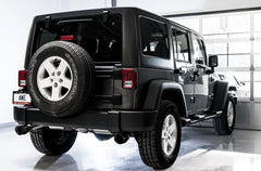 AWE Tread Edition Axleback Dual Exhaust for Jeep JK/JKU 3.6L - Diamond Black Tips - Mounted