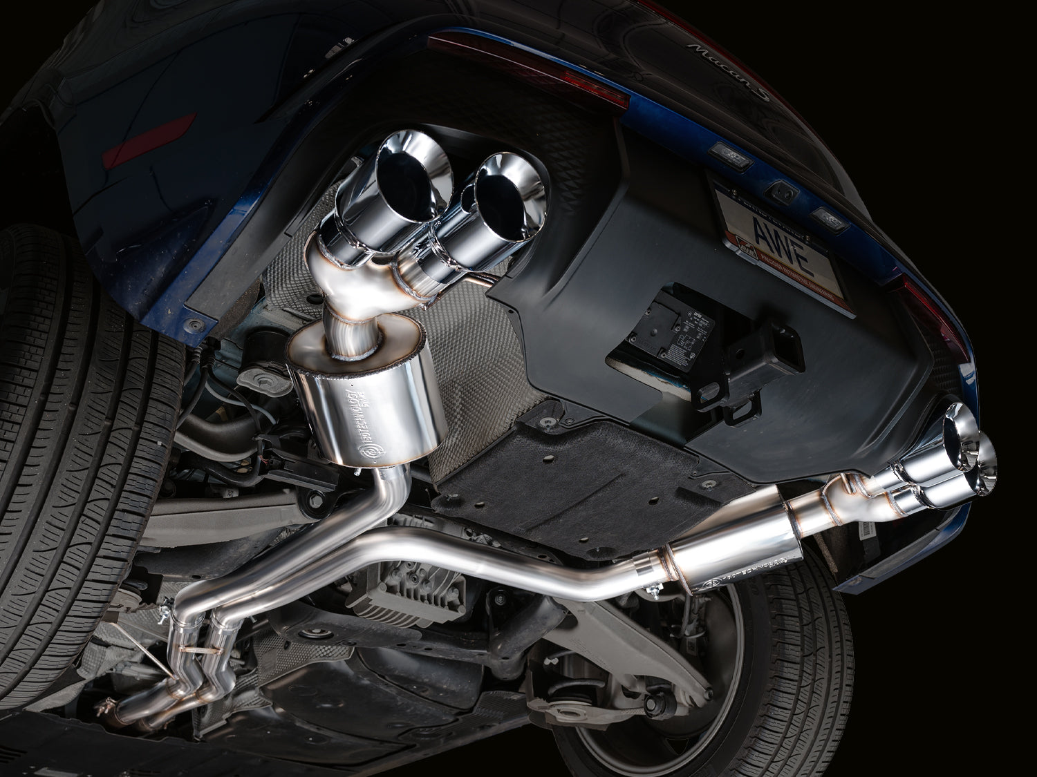 AWE Touring Edition Catback Exhaust for '22+ Porsche Macan 2.9TT - Chrome Silver Tips - Mounted