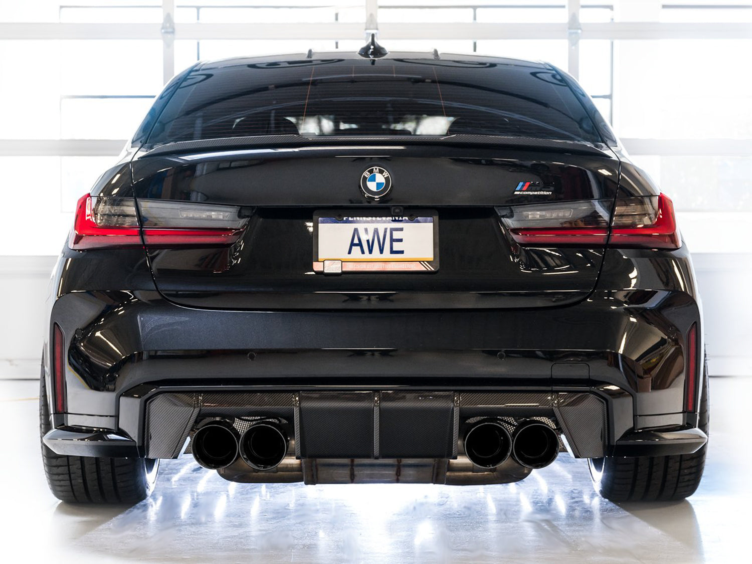 AWE Track Edition Catback Exhaust for BMW G8X M3/M4 - Diamond Black Tips - Mounted