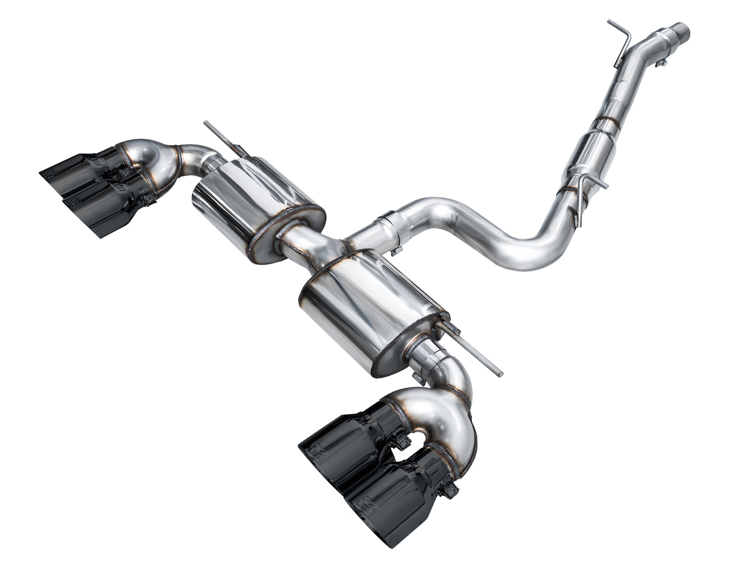 AWE Touring Edition Exhaust for Volkswagen MK8 Golf R - Diamond Black Tips - Primary
