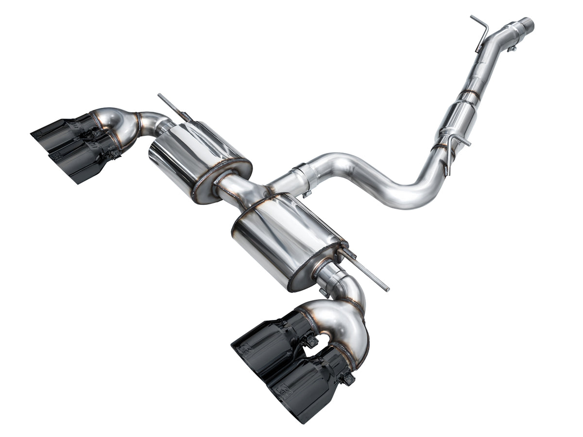 AWE Touring Edition Exhaust for Volkswagen MK8 Golf R - Diamond Black Tips - Primary