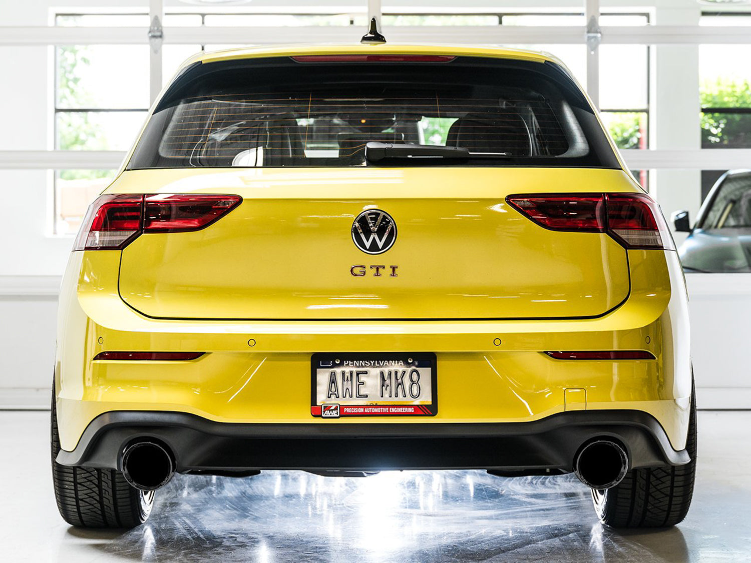 AWE Track Edition Exhaust for VW MK8 GTI - Diamond Black Tips - Mounted
