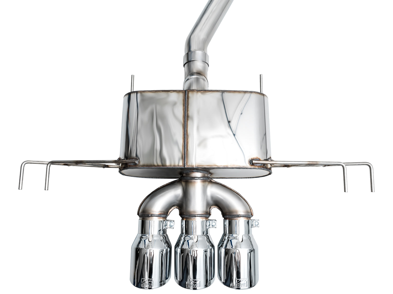 AWE Touring Edition Exhaust for FL5 Civic Type R - Triple Chrome Silver Tips - out of package