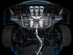 AWE Touring Edition Exhaust for FL5 Civic Type R - Triple Chrome Silver Tips - Mounted