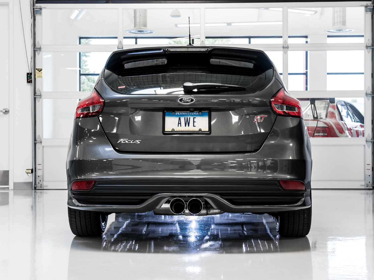 AWE Touring Edition Cat-back Exhaust for Ford Focus ST - Resonated - Chrome Silver Tips - Mounted