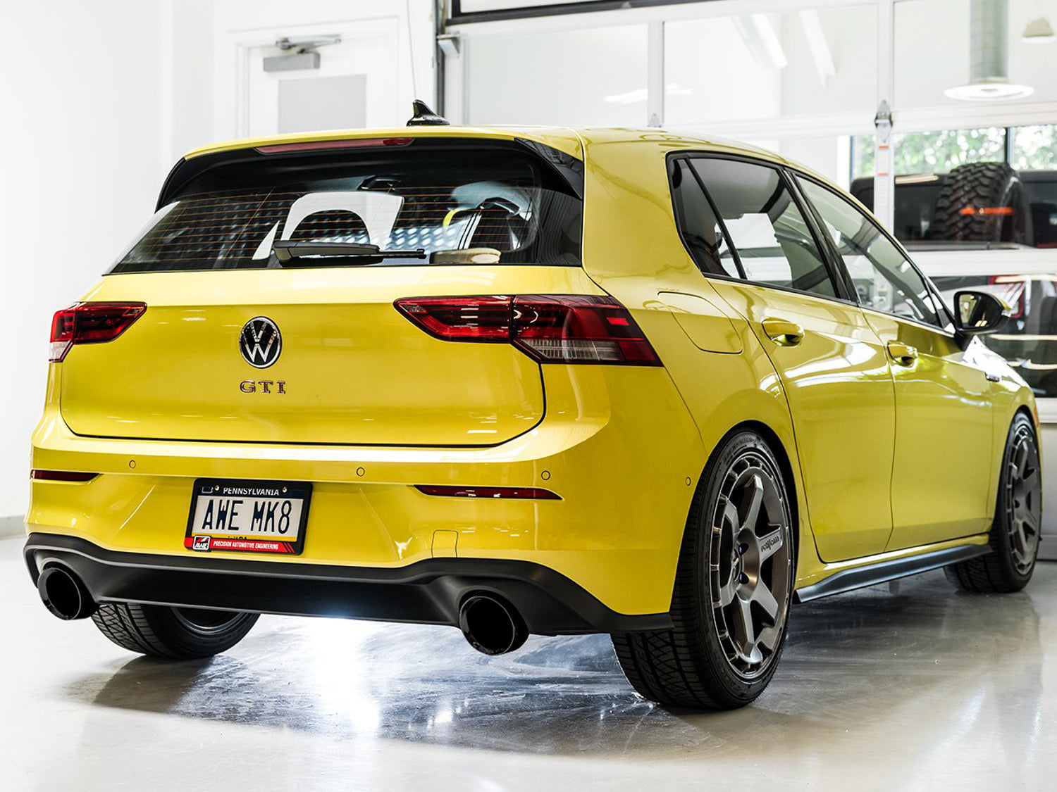 AWE Touring Edition Exhaust for VW MK8 GTI - Diamond Black Tips - Mounted