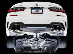 AWE Track Edition Exhaust for G2X M340i / M440i - Diamond Black Tips - Mounted
