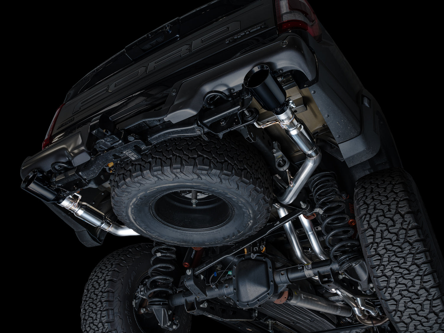 AWE SwitchPath™ Exhaust for Gen 3 Raptor - Diamond Black Tip - Mounted