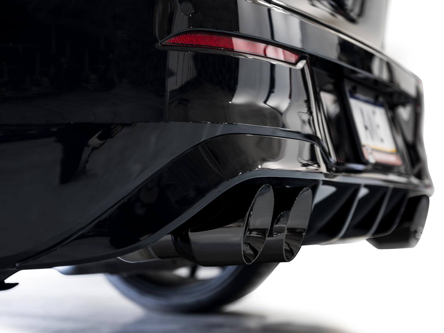 AWE Touring Edition Exhaust for Volkswagen MK8 Golf R - Diamond Black Tips - Mounted