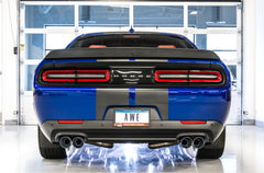AWE Touring Edition Exhaust for 17+ Challenger 5.7 - Chrome Silver Quad Tips - Mounted