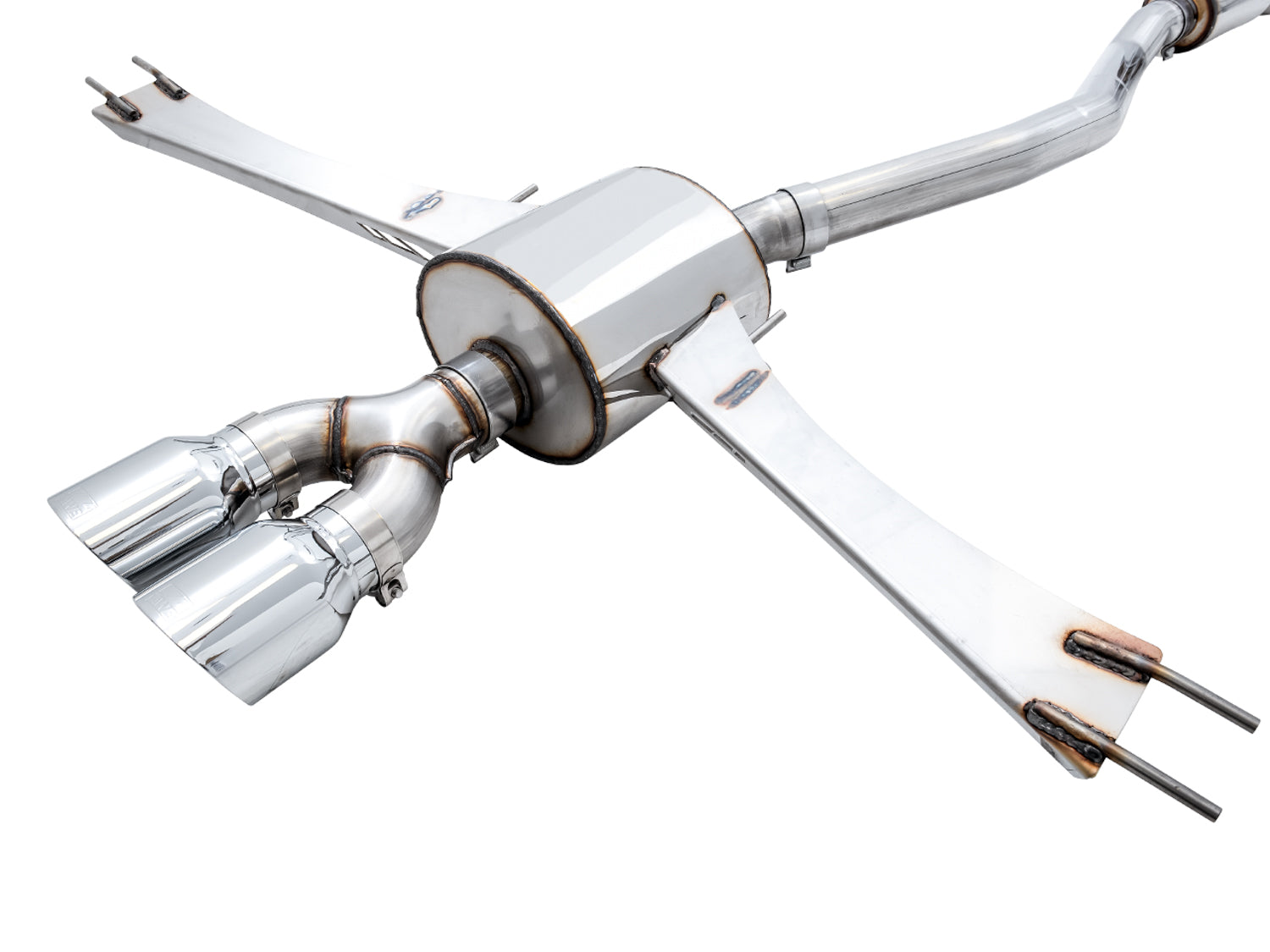AWE Touring Edition Exhaust for 10th Gen Civic Si Coupe / Sedan (includes Front Pipe) - Dual Chrome Silver Tips - out of package