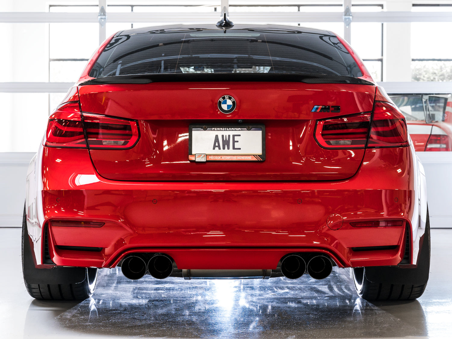 AWE Track Edition Catback Exhaust for BMW F8X M3/M4 - Diamond Black - Mounted