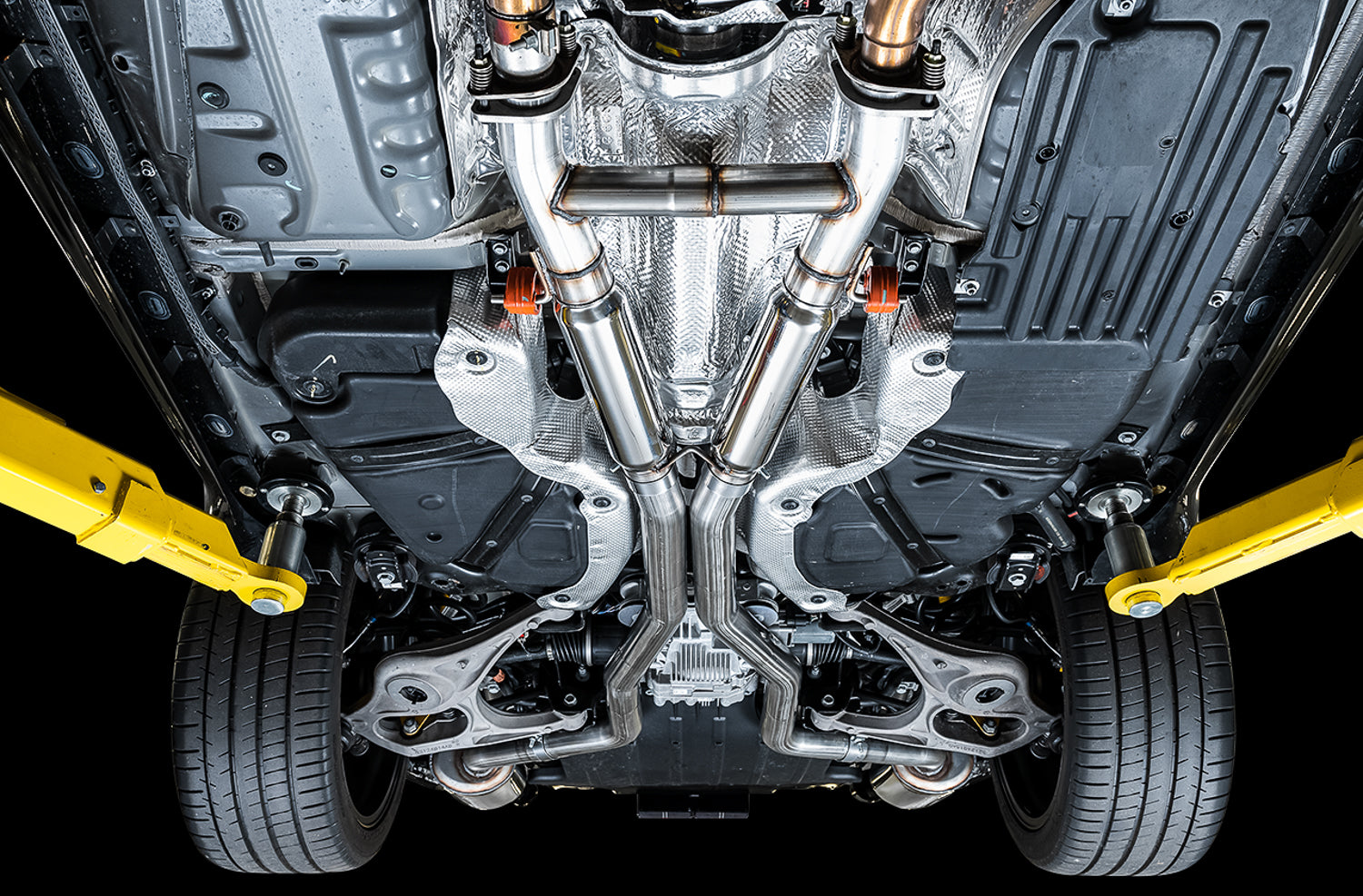 AWE Touring Edition Exhaust for Jeep Grand Cherokee SRT and Trackhawk - for use with stock tips - Mounted