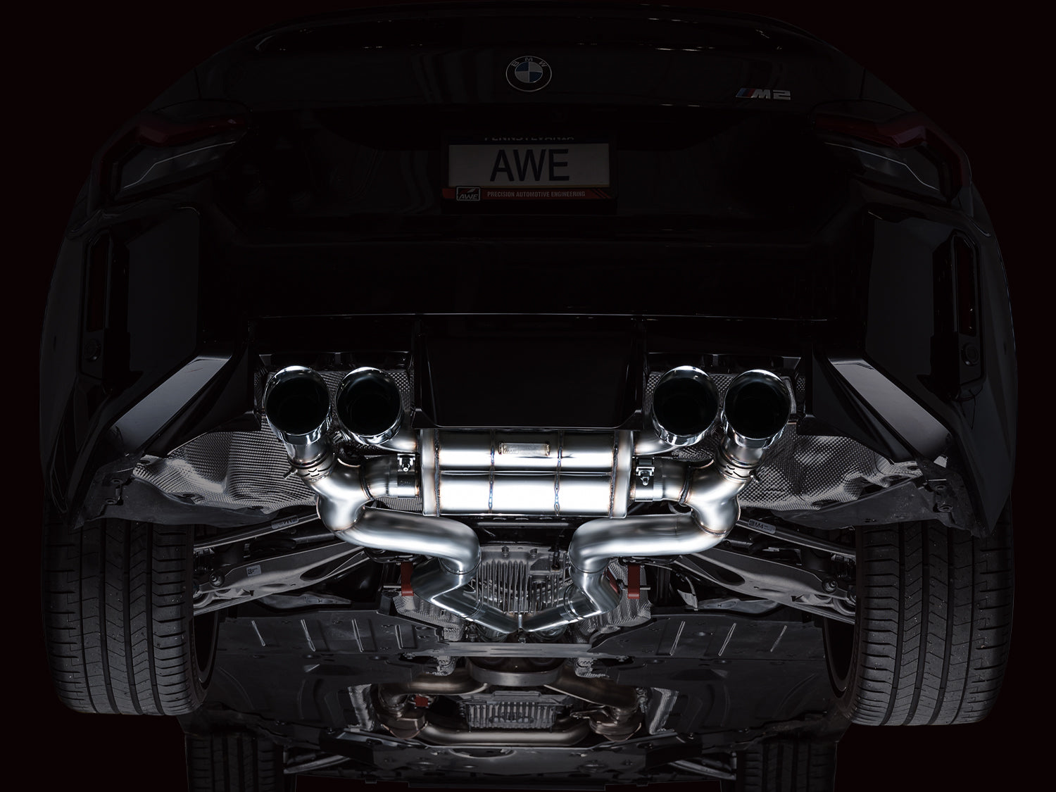 AWE SwitchPath™ Exhaust for BMW G87 M2 - Chrome Silver Tips - Mounted