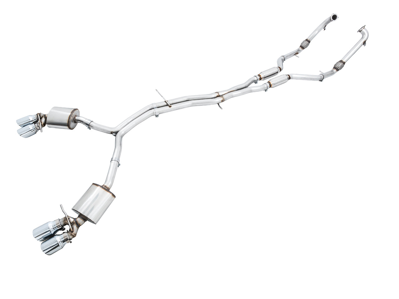 AWE Touring Edition Exhaust for Audi B9 S5 Coupe - Chrome Silver 102mm Tips - Primary