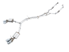 AWE Touring Edition Exhaust for Audi B9 S5 Coupe - Chrome Silver 102mm Tips - Primary