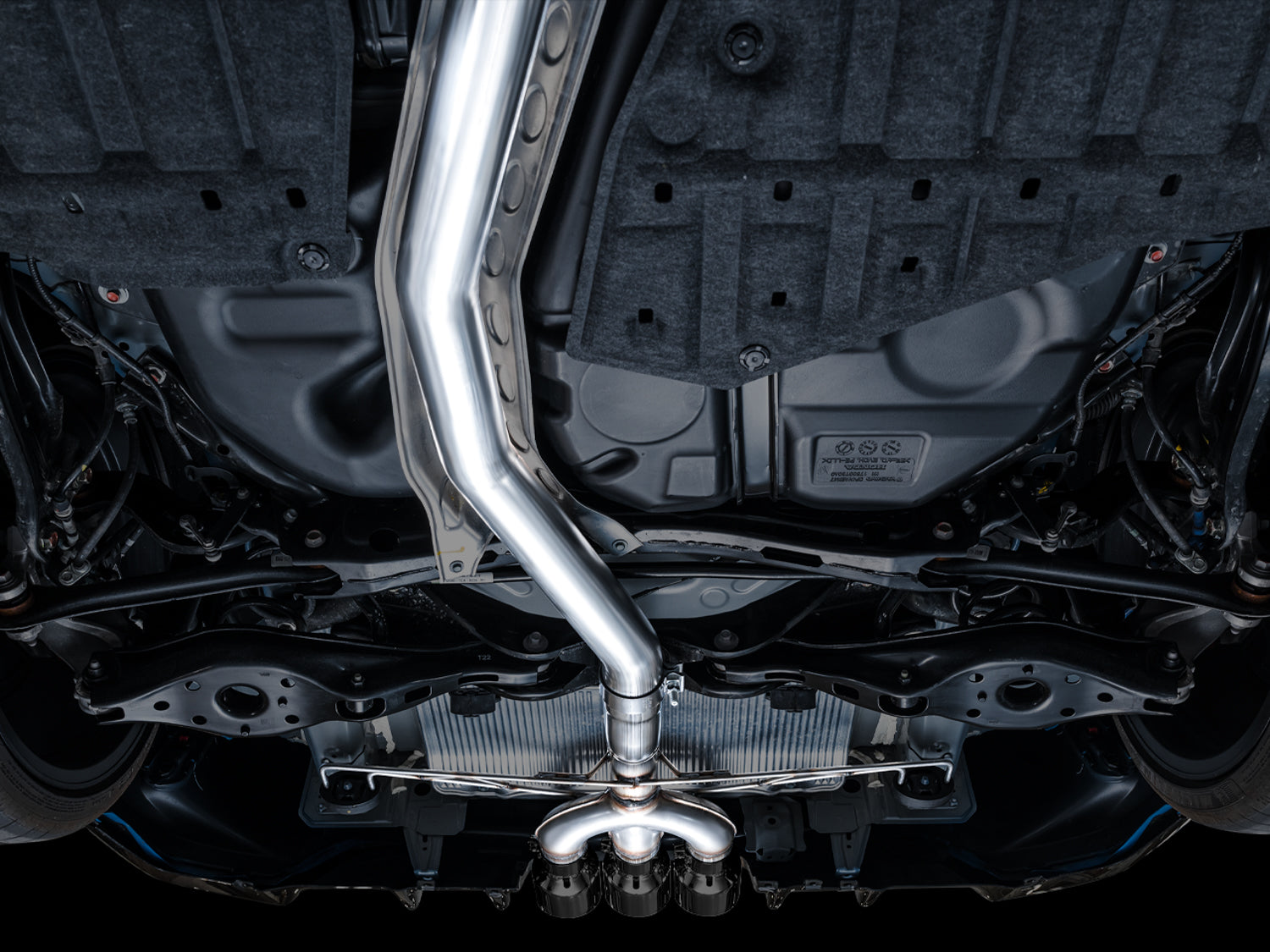 AWE Track Edition Exhaust for FL5 Civic Type R - Triple Diamond Black Tips - Mounted