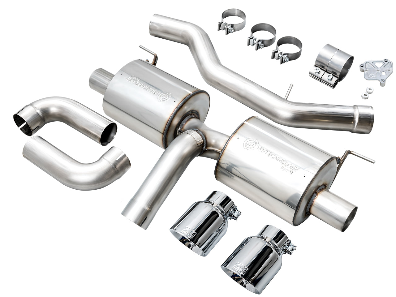 AWE Touring Edition Axle Back Exhaust for BMW G2X 330i/430i - Chrome Silver - out of package
