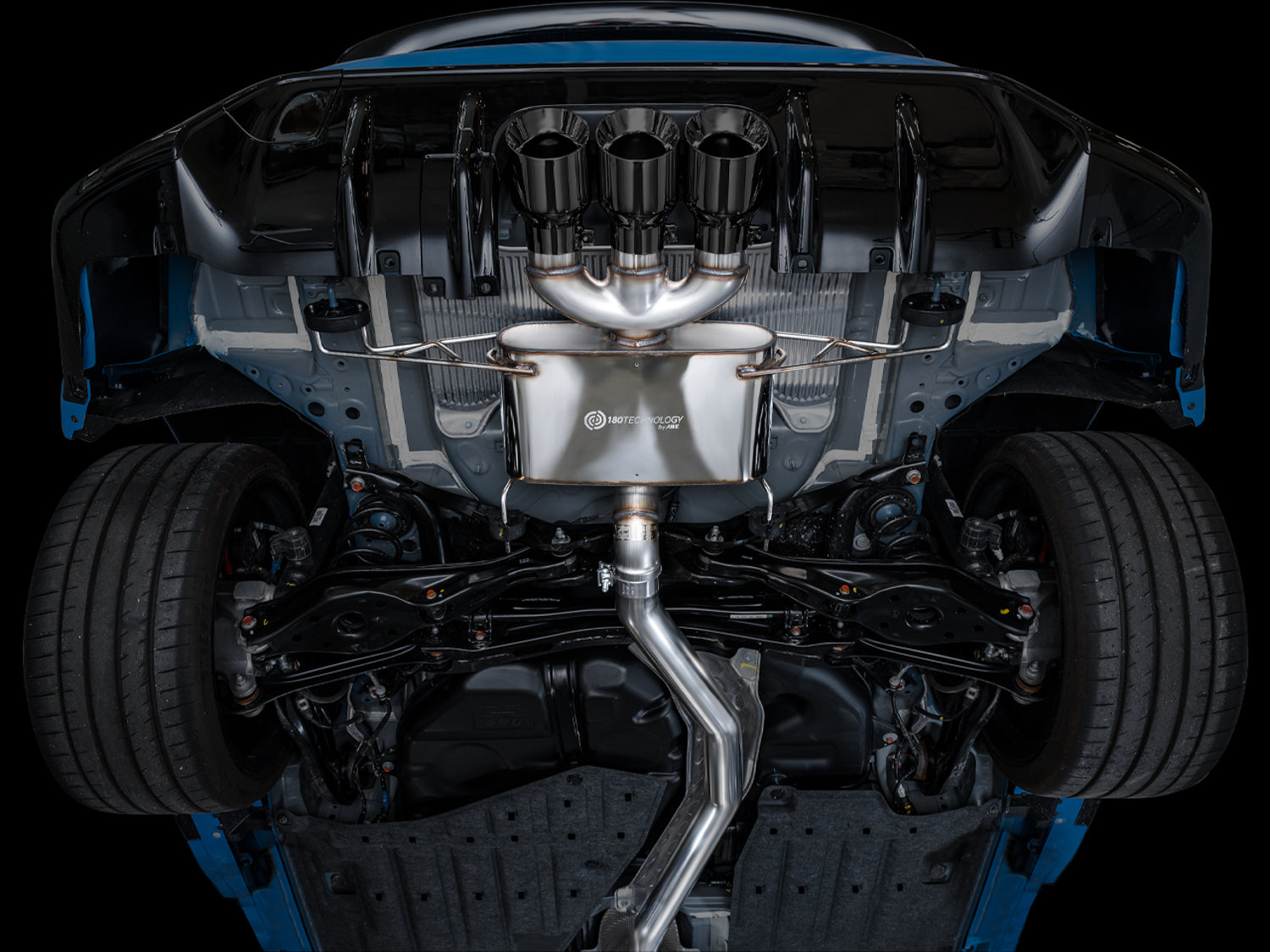 AWE Touring Edition Exhaust for FL5 Civic Type R - Triple Diamond Black Tips - Mounted