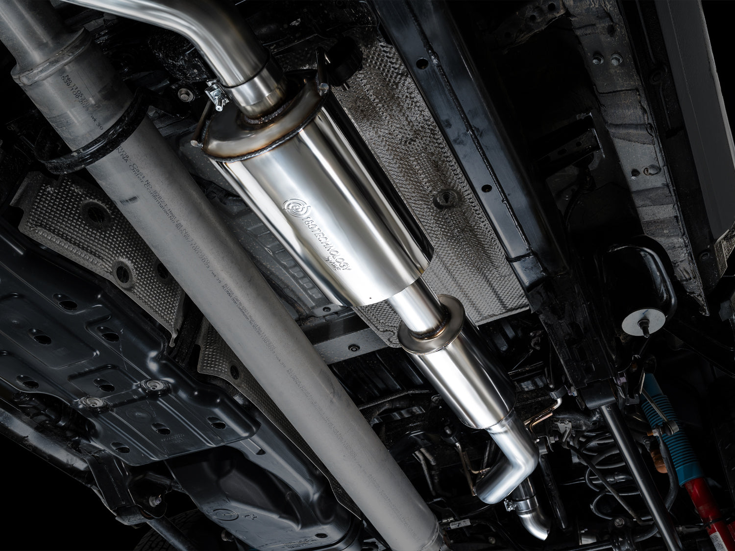AWE 0FG Exhaust for 4th Gen Toyota Tacoma - Dual Diamond Black Tips - Mounted