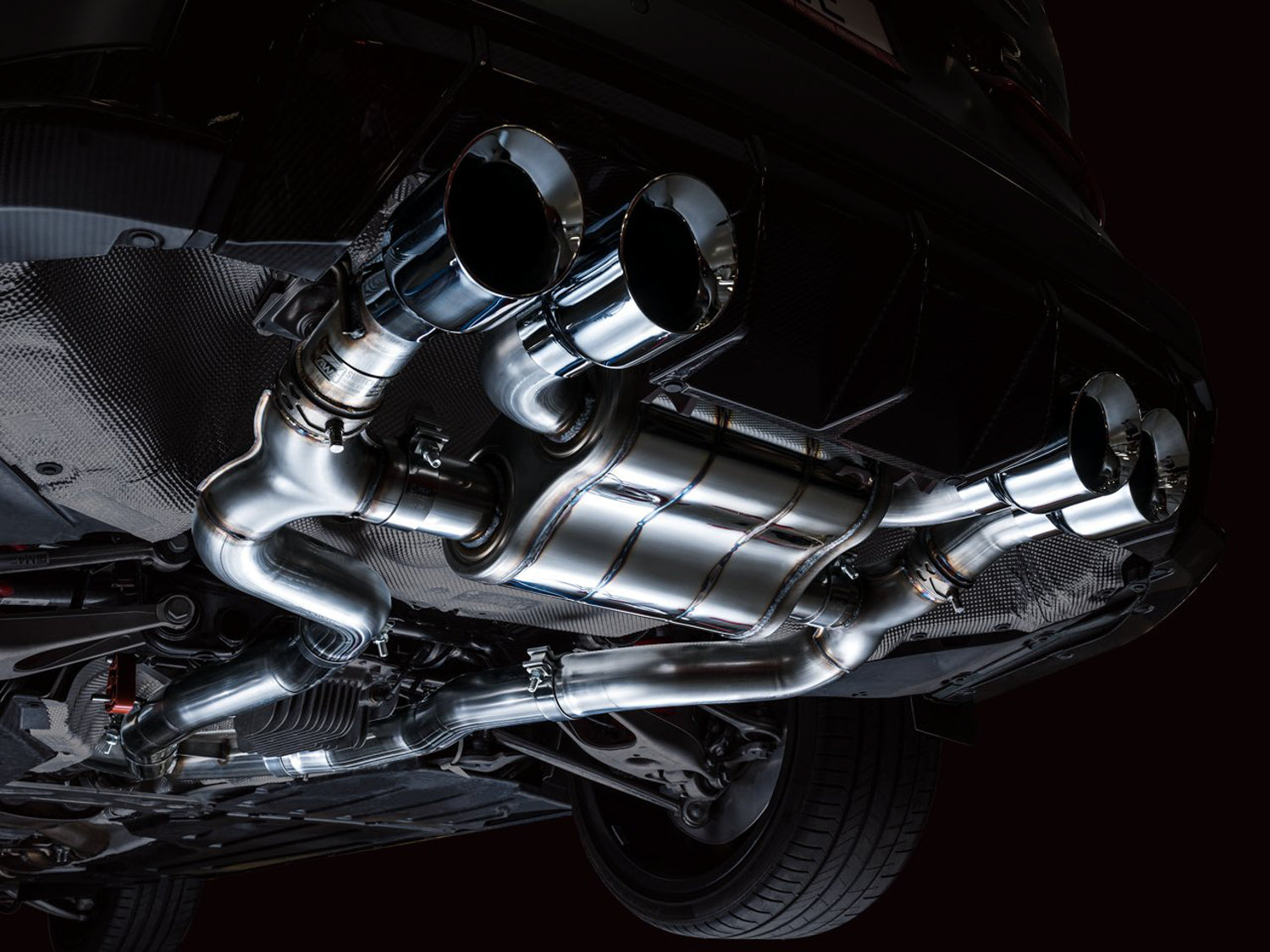 AWE SwitchPath Catback Exhaust for BMW G8X M3/M4 - Diamond Black Tips - Mounted