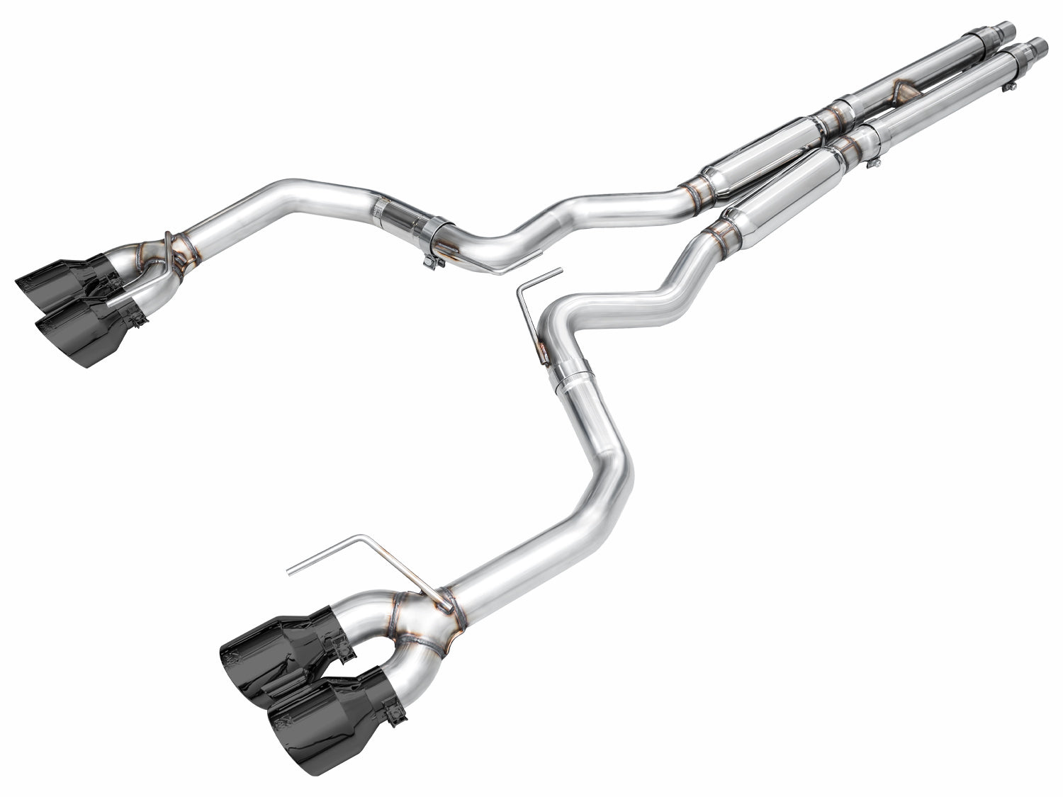 AWE Track Edition Exhaust for S650 Ford Mustang Dark Horse - Quad Diamond Black Tips - Primary