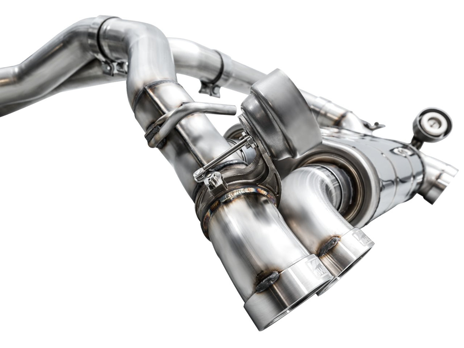AWE SwitchPath Exhaust for Wrangler 392 - Quad BashGuards - Close Up