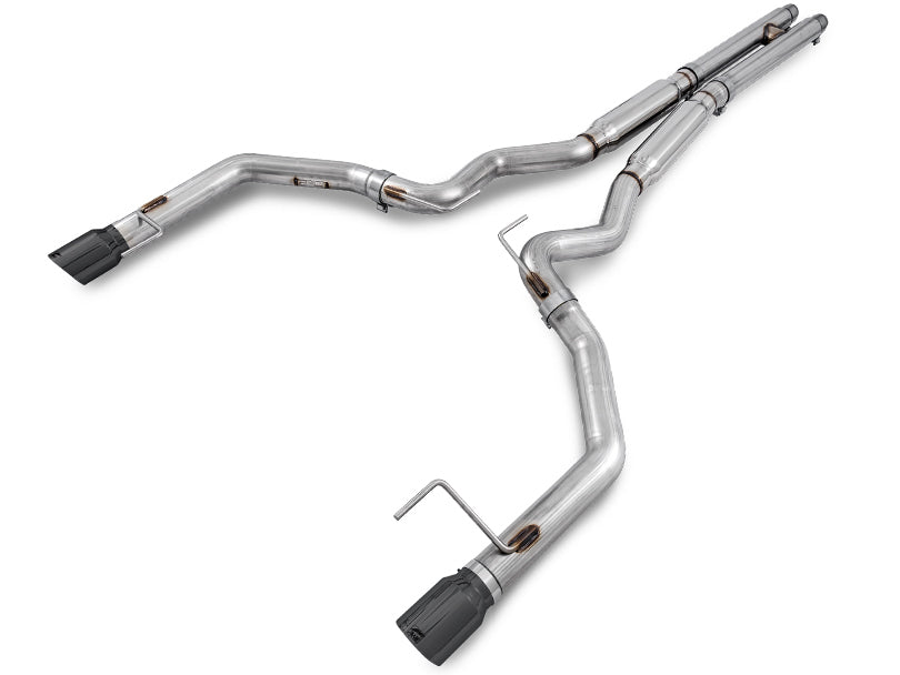 AWE Track Edition Cat-back Exhaust for S550 Mustang GT - Dual Tip - Diamond Black Tips - Primary