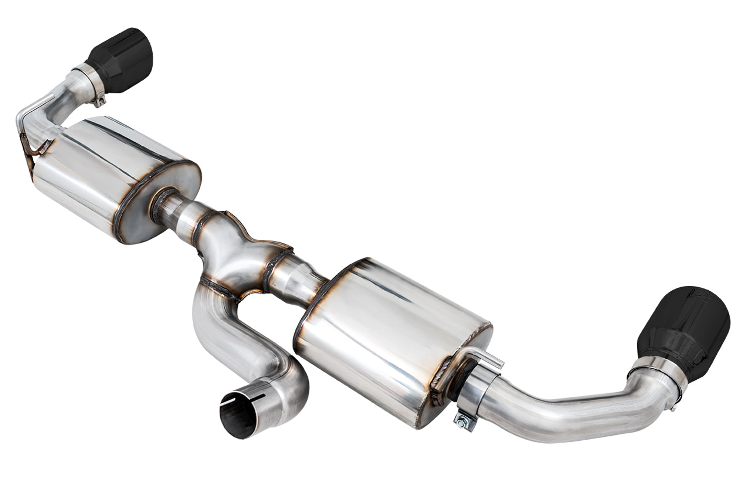 AWE Tread Edition Axleback Dual Exhaust for Jeep JK/JKU 3.6L - Diamond Black Tips - out of package
