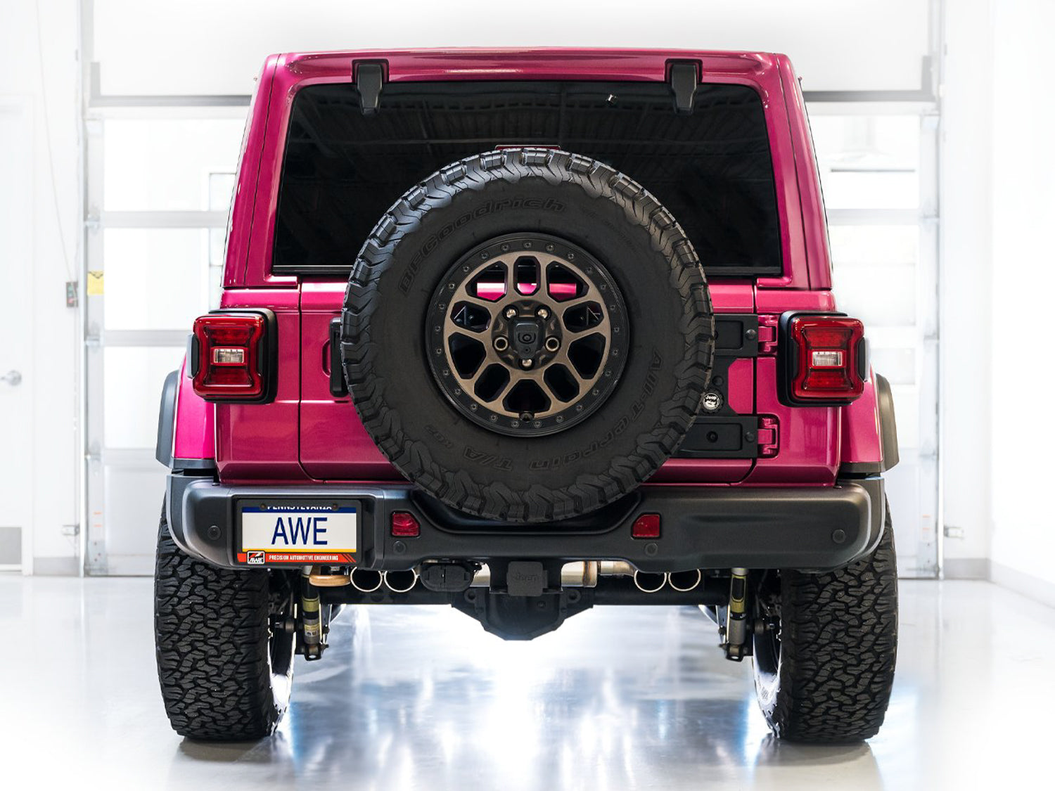 AWE SwitchPath Exhaust for Wrangler 392 - Quad BashGuards - Mounted