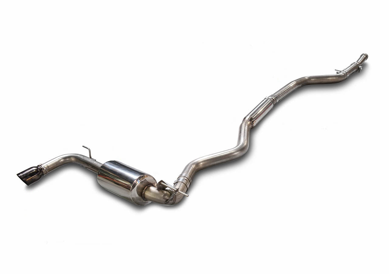 AWE Touring Edition Exhaust + Performance Mid Pipe for BMW F30 320i, Single Side - Diamond Black Tip (102mm) - Primary