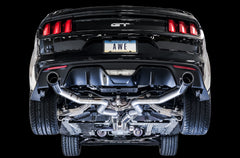 AWE Track Edition Cat-back Exhaust for S550 Mustang GT - Dual Tip - Chrome Silver Tips - Mounted