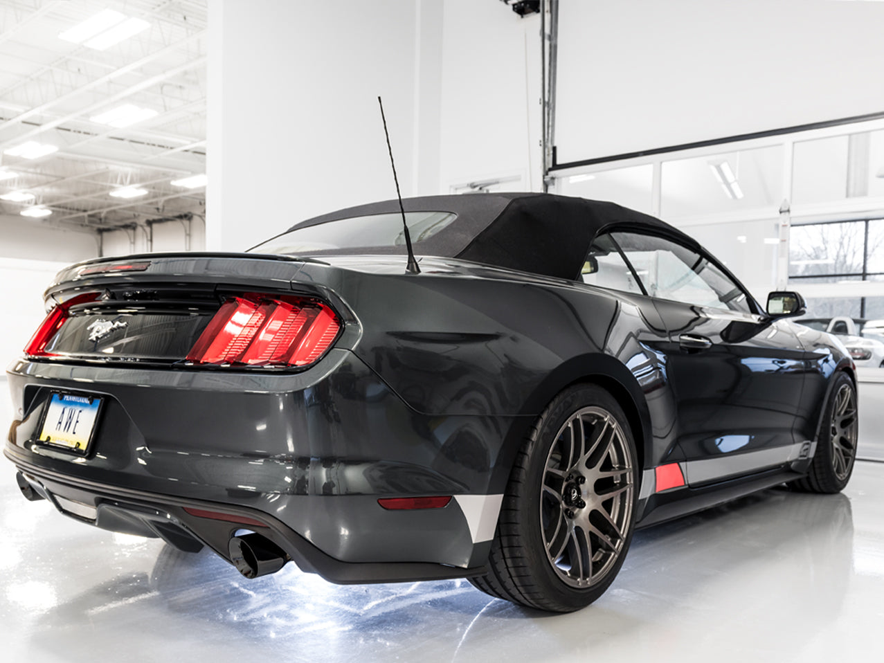 AWE Touring Edition Axle-back Exhaust for S550 Mustang EcoBoost - Diamond Black Tips - out of package