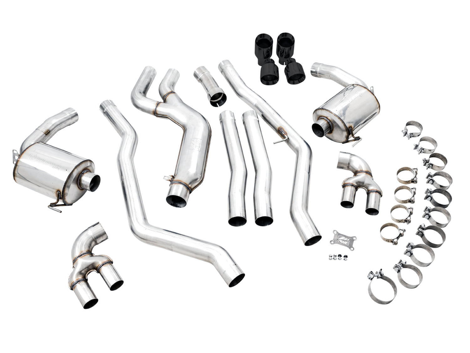 AWE Non-Resonated Touring Edition Exhaust for G2X M340i / M440i - Diamond Black Tips - out of package