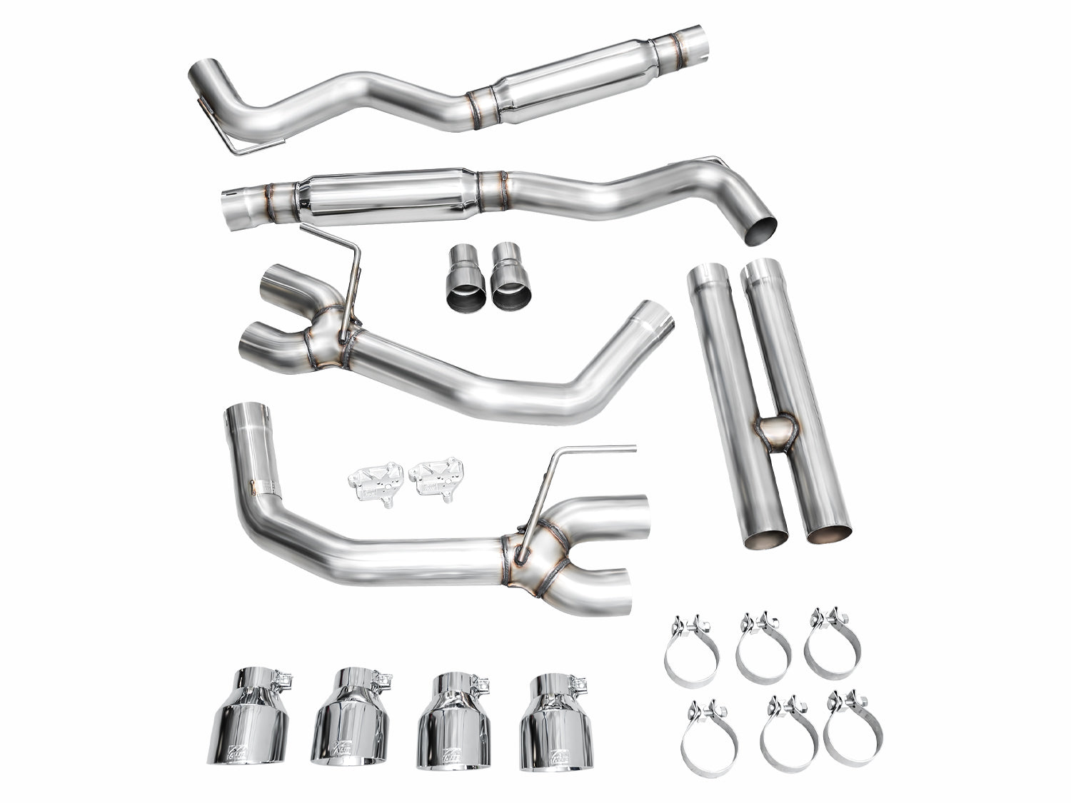 AWE Track Edition Exhaust for S650 Ford Mustang GT Fastback - Quad Chrome Silver Tips - out of package