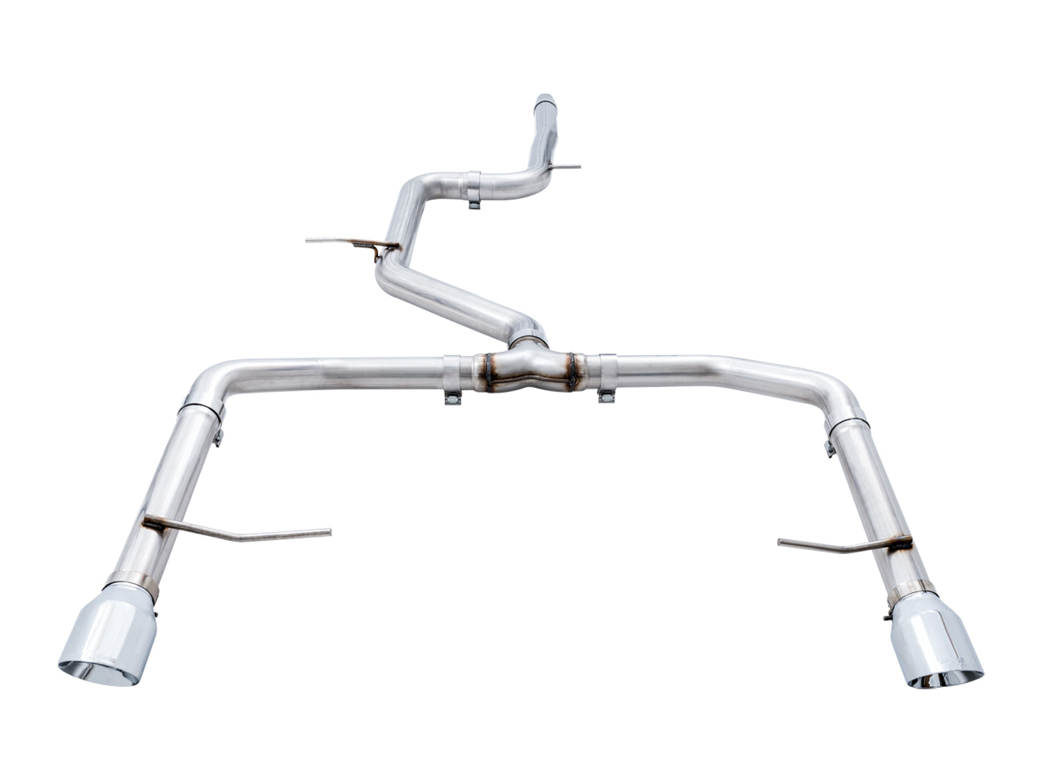 AWE Track Edition Exhaust - Non-Resonated - for MK7 Jetta GLI w/ Stock Downpipe - Chrome Silver Tips - out of package