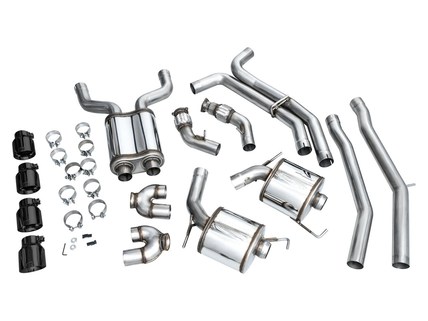 AWE Touring Edition Exhaust for Audi C8 S6/S7 - Diamond Black Tips - out of package